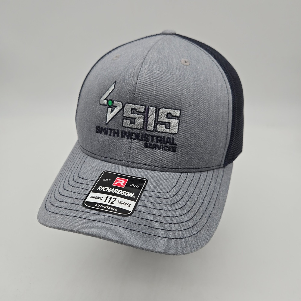 Richardson SIS Snapback Hat Baseball Cap Gray Black Smith Industrial Services